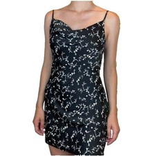 Urban Outfitters Womens Dress Sz M Satin Cowl Neck Floral Sleeveless Y2K 90's
