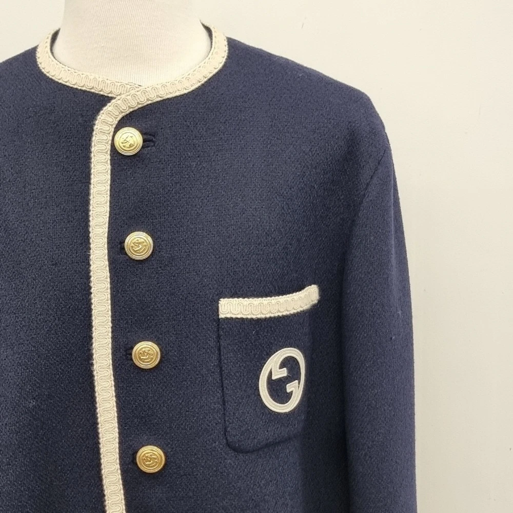 Gucci giacca cardigan uomo tweed retrò 48 136011949