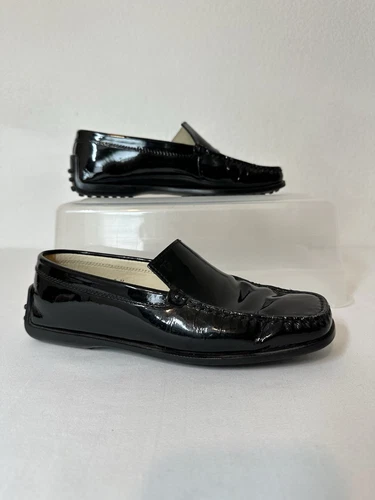 TOD’S MOCASSINI MOCASSINI SCARPE DA GUIDA TODs Gommino neri in vernice da donna US 6 5