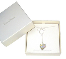 Disney Arribas   Mickey Heart Dangle Necklace Made with Crystals from Swarovski