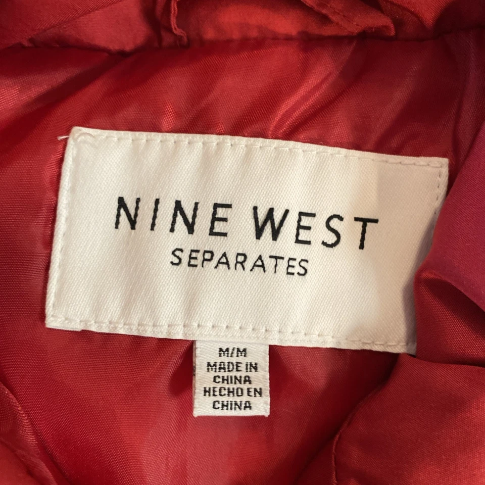 Chaleco acolchado de plumas Nine West para mujer talla M rojo bolsillos de senderismo Foto 2 de 4