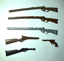 60's-70's Vintage Marx Johnny West Action Figure Accessories, Various Guns