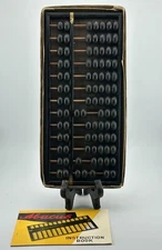 Vintage 1957 Japanese Soroban Wooden Abacus w/ Instruction Book by Y. Fujimoto