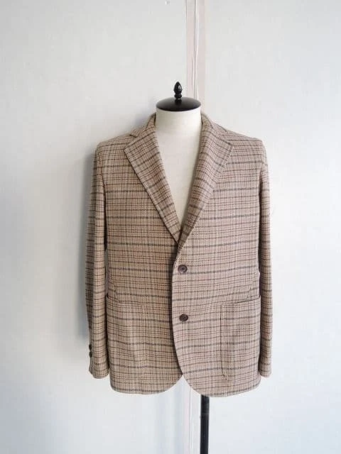 AURALEE 2018SS Silk Summer Tweed Check Jacket Size 3 A8SJ01TW Used image 1