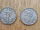 Lot of (2) 1945 Walking Liberty Half Dollars
