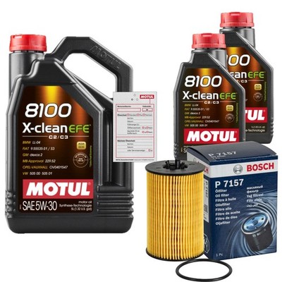 BOSCH Ölfilter 7L MOTUL 8100 X-CLEAN EFE 5W-30 für VW Multivan VI 2.0