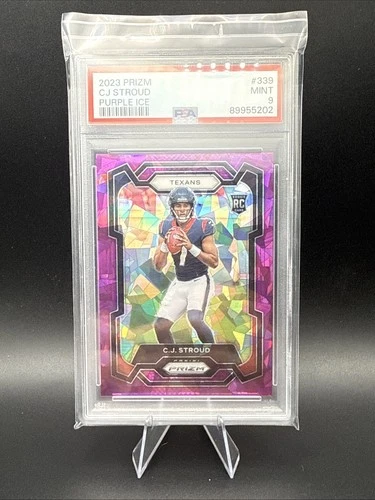 2023 Panini Prizm CJ Stroud Purple Ice Rookie 131/225 PSA 9 SSP #339 Rare 🔥