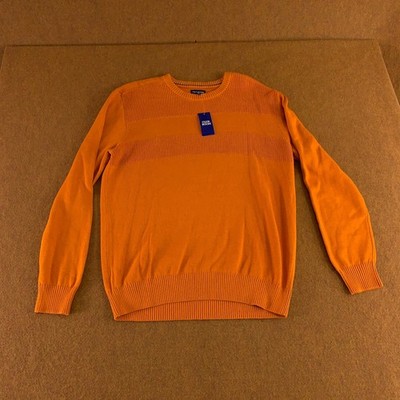 Club Room Mens Medium Maple Leaf  Textured Crew Neck Cotton Pullover Sweater NWT