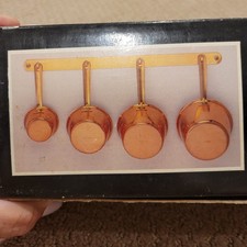 Vintage Copper Measuring Cups Nesting Set Country Kitchen Cottage Farm NOS