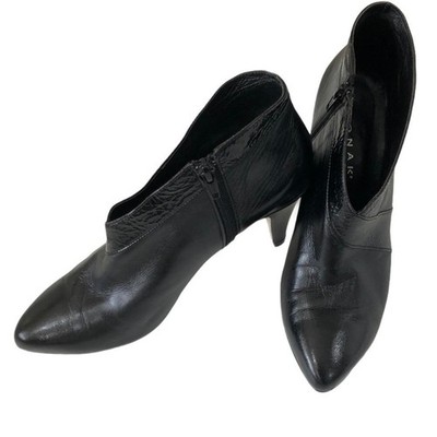 Jonak Paris Black Leather Heels Booties 38/6.5