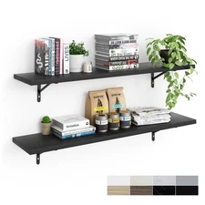 45 inch Long 10 inch Deep Floating Shelves for Wall Set of 2, Large Open Shel...