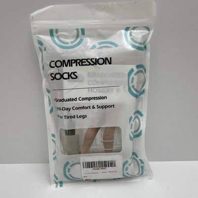 Lin Performance Graduated Open Toe Knee High Compression Socks  Sz XL  Beige
