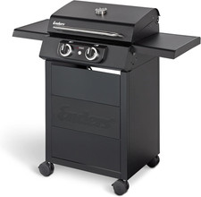 Ecrave 2 Barbecue Elettrico - Griglia in Ghisa, Carrello per BBQ Con Spazio Di S