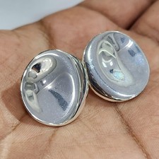 QVC Joan Rivers Silvertone Lustrous Disc Earrings
