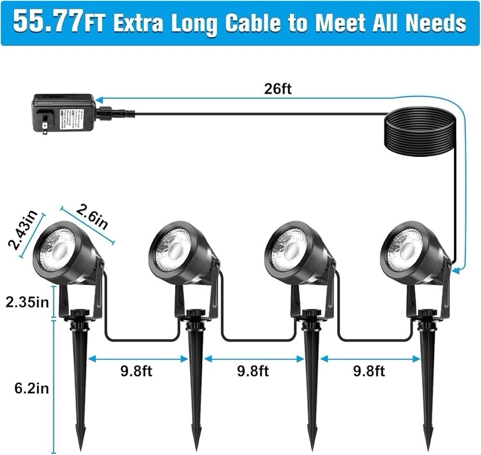 4-8 paquetes de luces LED impermeables para estanque bajo el agua y el suelo coloridas luces de paisaje Foto 4 de 4
