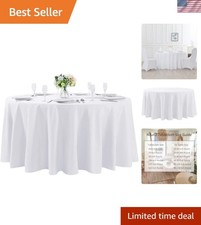 120 inch Round Tablecloth Washable Polyester Table Cloth Decorative Table Cov...