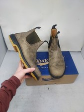 Blundstone AU 11 US 12 MENS Chelsea Rustic Brown Yellow Boot