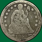 1853 Arrows Seated Liberty Dime Good G Coin #37227