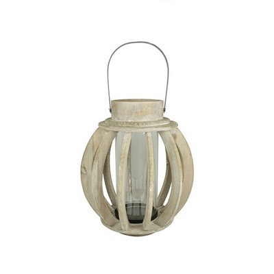 Kaemingk 14.75'' Seaside Treasures Rustic Drift Wood Pillar Candle Lantern