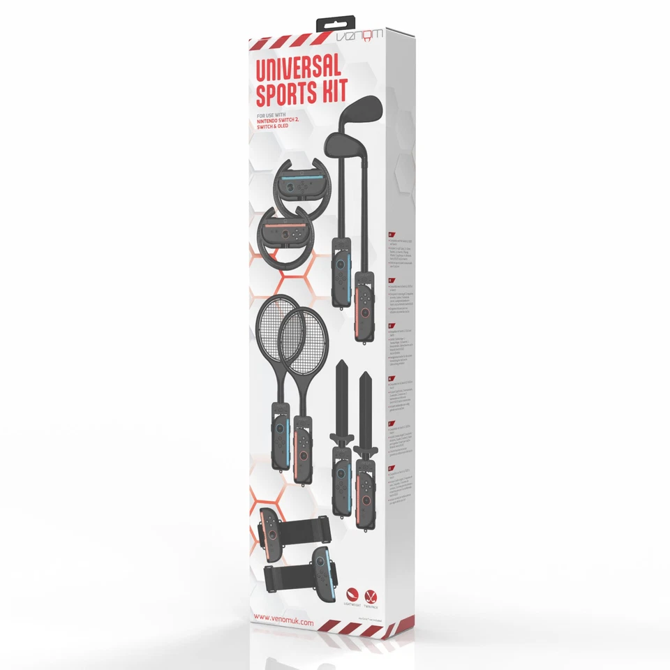 10-in-1 Sports Kit for Nintendo Switch 2 | Wheels Clubs Rackets Swords Leg Strap - Image 3 of 4