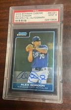 2006 Bowman Chrome Alex Gordon autograph auto rookie card RC #BC221 PSA 9 MINT. rookie card picture