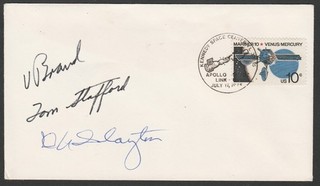 ASTP Astronaut Signatures Vance Brand Tom Stafford "Deke" Slayton