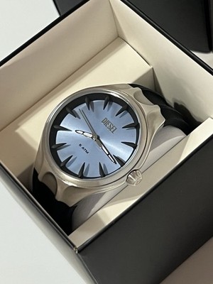 Diesel Streamline Silver Blue & Black Silicone Mens Watch DZ2216 NIB Unisex