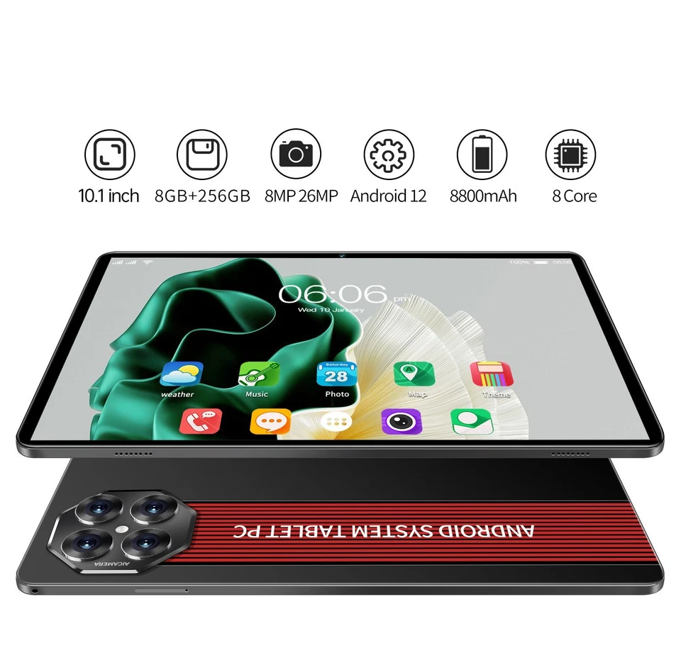 NEW mobile Tablet 10 inch 8G+256GB Android 12 Wifi 4G/5G Dual SIM gift Keyboard - Image 2 of 4