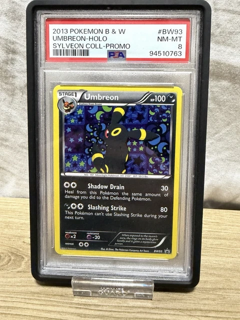 2013 POKEMON BW BLACK STAR PROMO UMBREON #BW93 HOLO PSA 8 NM CRAZY SWIRL💫💫💫