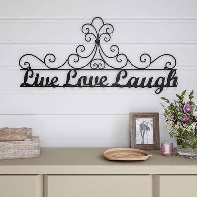 Metal Cutout ''Live Laugh Love'' Wall Sign - 3D Word Art Home Accent Decoration