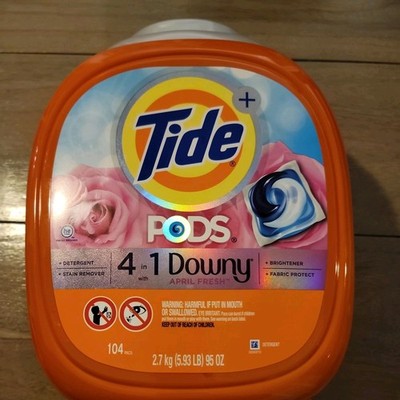 Tide plus Laundry Detergent Pods with 4 in 1 Downy April Fresh 104 Ct 95 oz