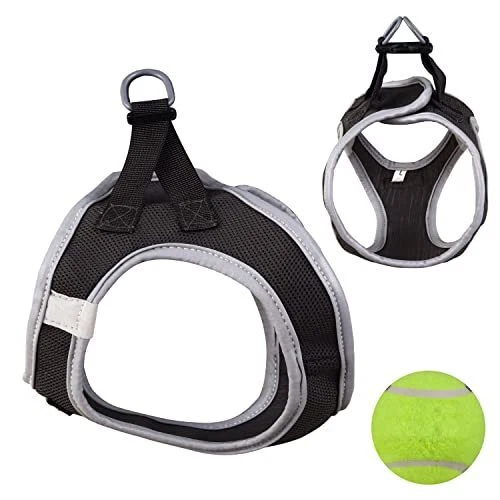 Dog Harness, Breathable Soft Mesh Puppy Vest Harness Reflective Large Grey