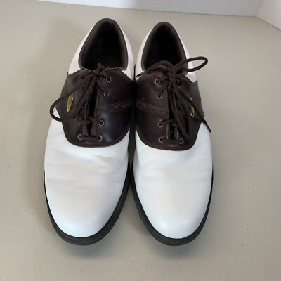 FOOTJOY men’s spikeless leather golf  shoes size 10 1/2 very good condition FootJoy Traditions Spikeless Golf Shoes White/Black 57924  main image 4