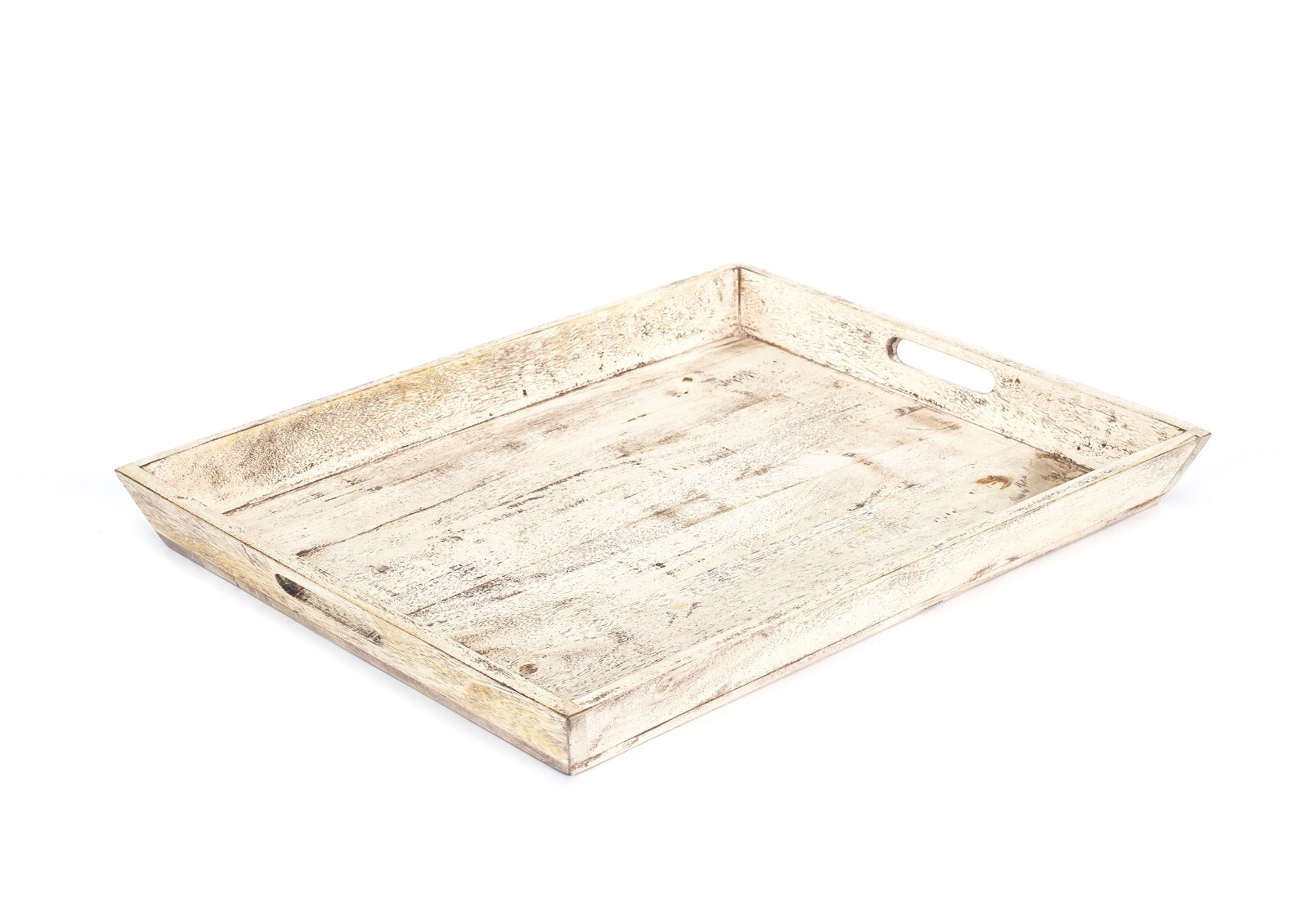 Elm Home And Garden Solid Mango Wood Serving Decorative Coffee Table Tray fully