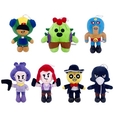 Brawl Stars Plush Cartoon Doll Toy Shelly Spike Leon Colt Halloween Gift Club
