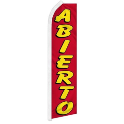 Abierto Swooper Advertising Open Banner Flag for Businesses & Restaurants 100D