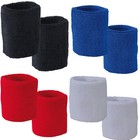 2 Wrist Band Sweatbands Unisex Wristbands Tennis Yoga Squash Badminton Gym 