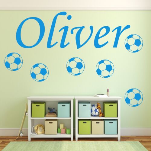 FOOTBALL Wall Sticker ANY NAME Boys Girls Bedroom Vinyl Decal Transfer - Picture 9 of 25