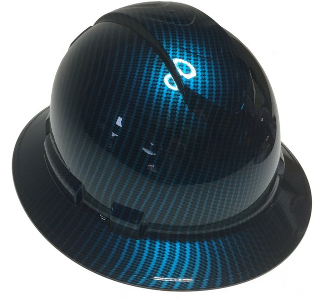 Custom Hydro Dipped Hard Hat Ridgeline Full Brim Light Blue Kandy