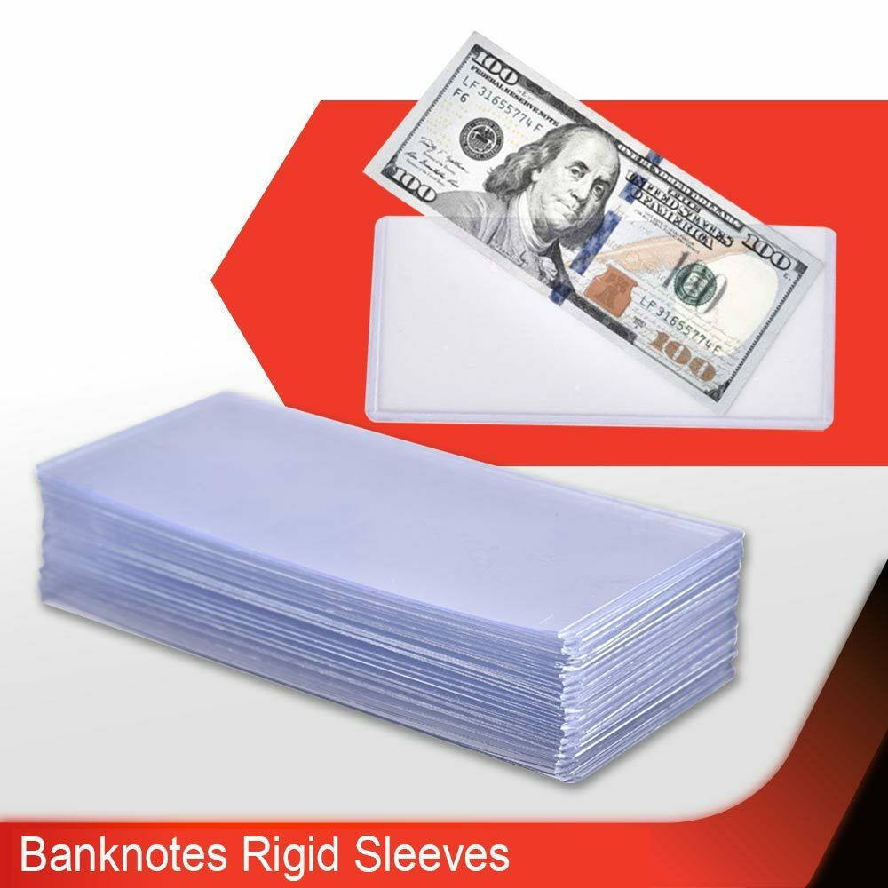 25 Banknotes Rigid Sleeves For Modern Size US Currency Notes Topload Holders LJ
