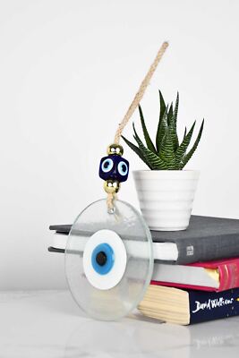 Evil Eye Handmade Glass Plain Clear Wall Hanging