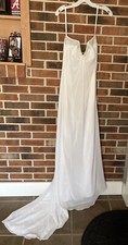 Davids Bridal Galina Collection Size 12 White Strapless And Beaded With Veil