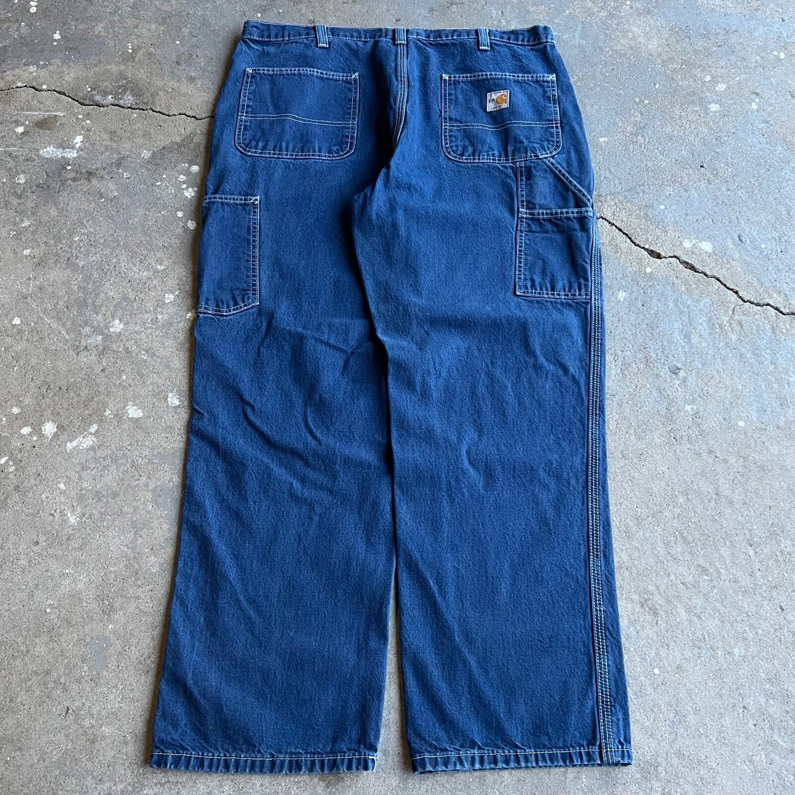 Vintage Y2K blue denim jeans Carhartt work wear carpenter pants