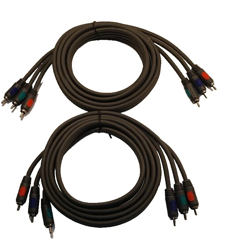 Black RCA Male Monitor/AV Component Cables