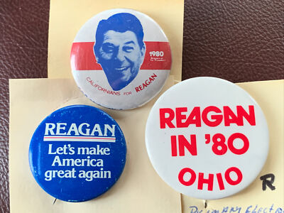 ©︎ 1980 VINTAGE REAGAN FOR PRESIDENT NOW！ Vintage 1980 Reagan for President Campaign Pinback 100 | eBay