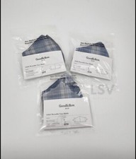 Goodfellow Co. Blue Plaid Reusable Masks 6 Total