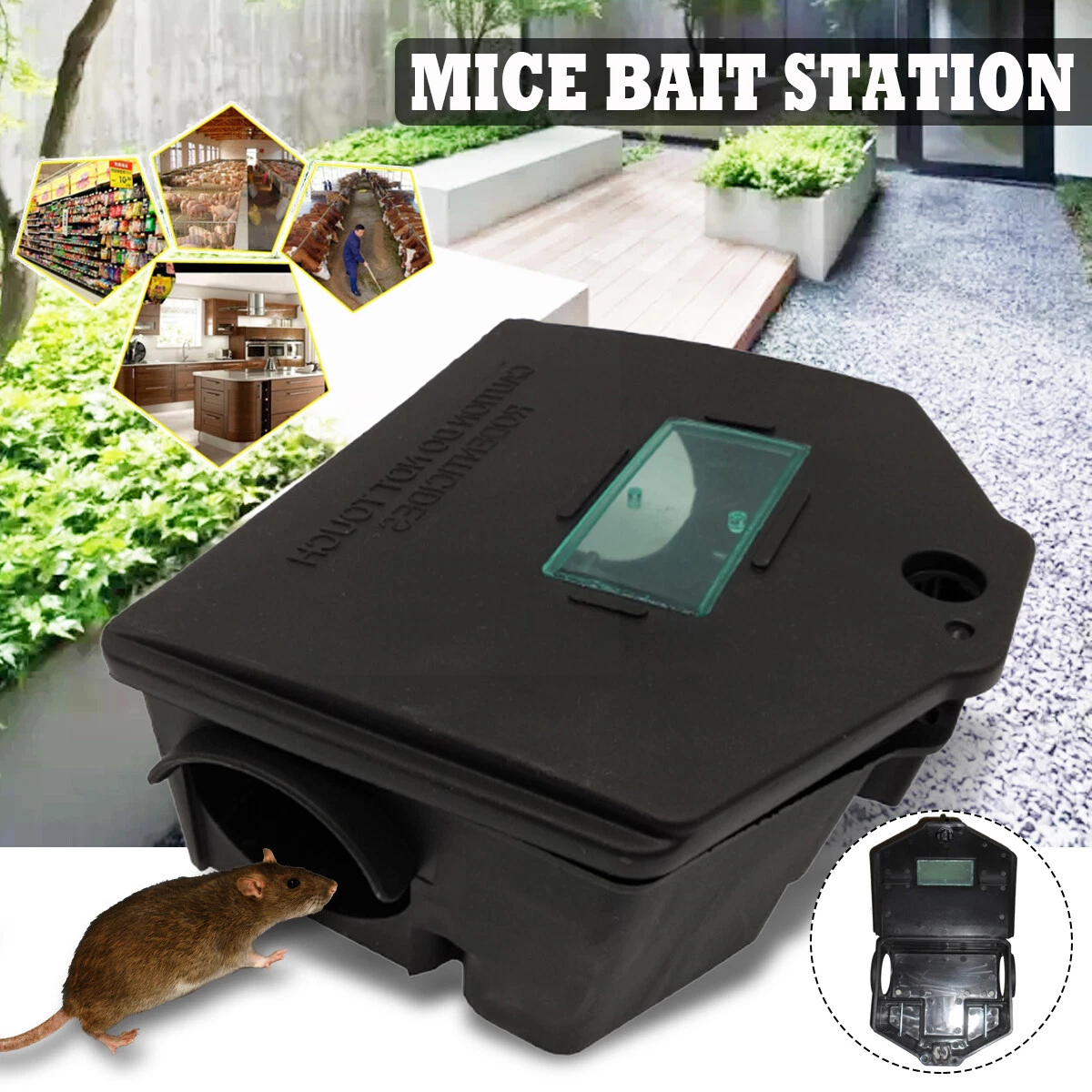 For Home Warehouse Hotel Rat Mouse Mice Rodent Bait Block Station Box Trap  & Key