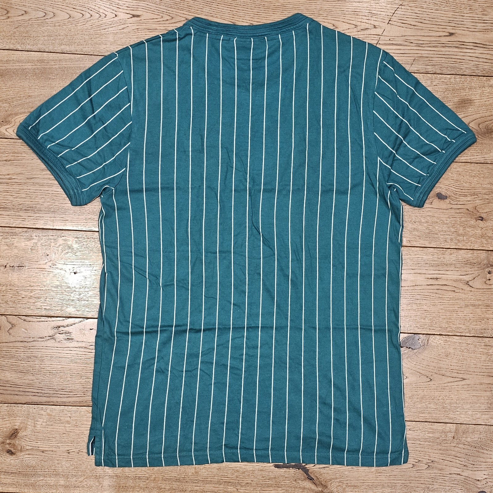 Fila T Shirt Vintage Ringer Con Piccolo Logo Verde Small Uomo S