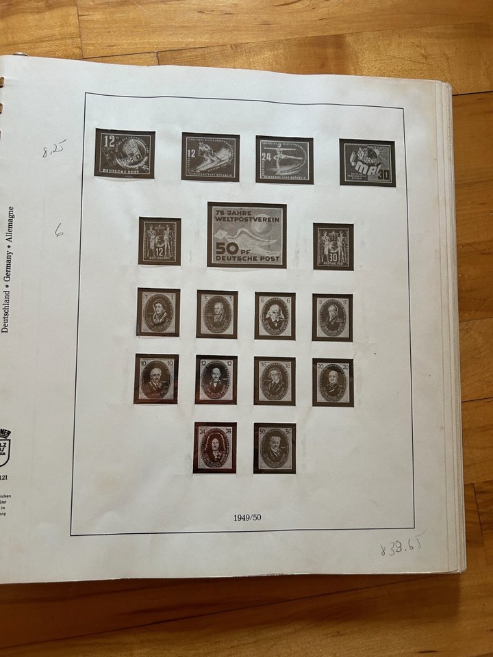 Lindner Stamp Album Germany DDR, Hingeless, (19491962) Brown/vine