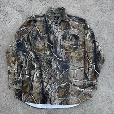 Men  s Realtree Bass Pro Shops Camo Button Down Shirt Jacket Hunting Mens Large